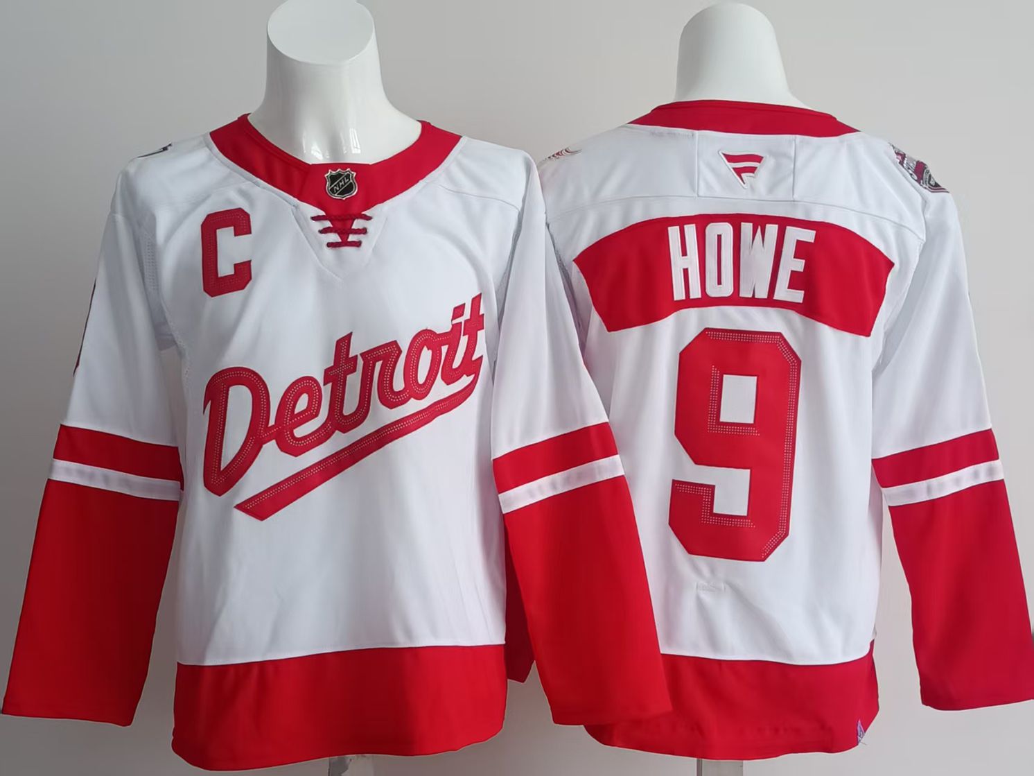Men Detroit Red Wings #9 Howe White 2025 Fanatics Home Premium NHL Jersey->detroit red wings->NHL Jersey
